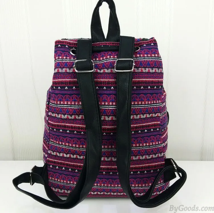 Fashion Geometry Gradient Folk Style Printed Leisure Backpack&Schoolbag
