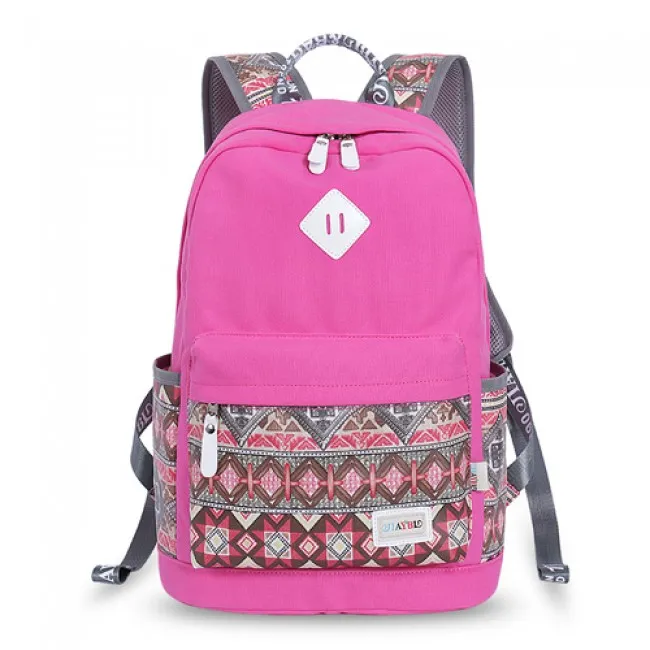 Folk Geometry Trunk Patterns Mixed Colors Computer School Backpack