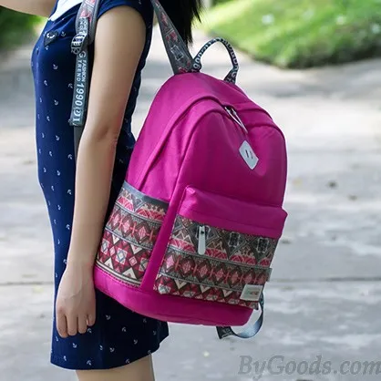 Folk Geometry Trunk Patterns Mixed Colors Computer School Backpack