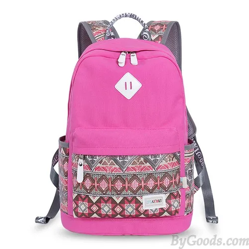 Folk Geometry Trunk Patterns Mixed Colors Computer School Backpack