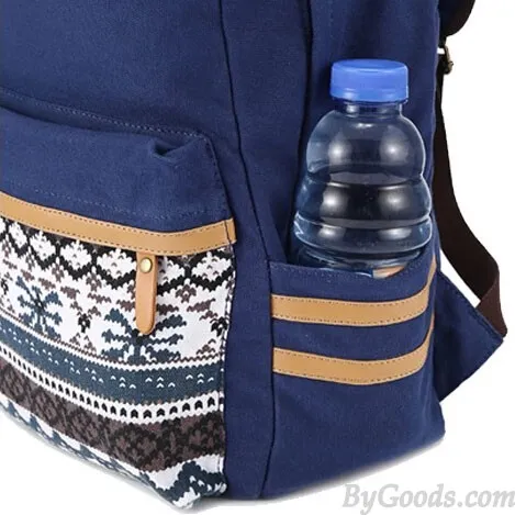 Folk Style Pure Irregular Printed Geometry Canvas Backpack