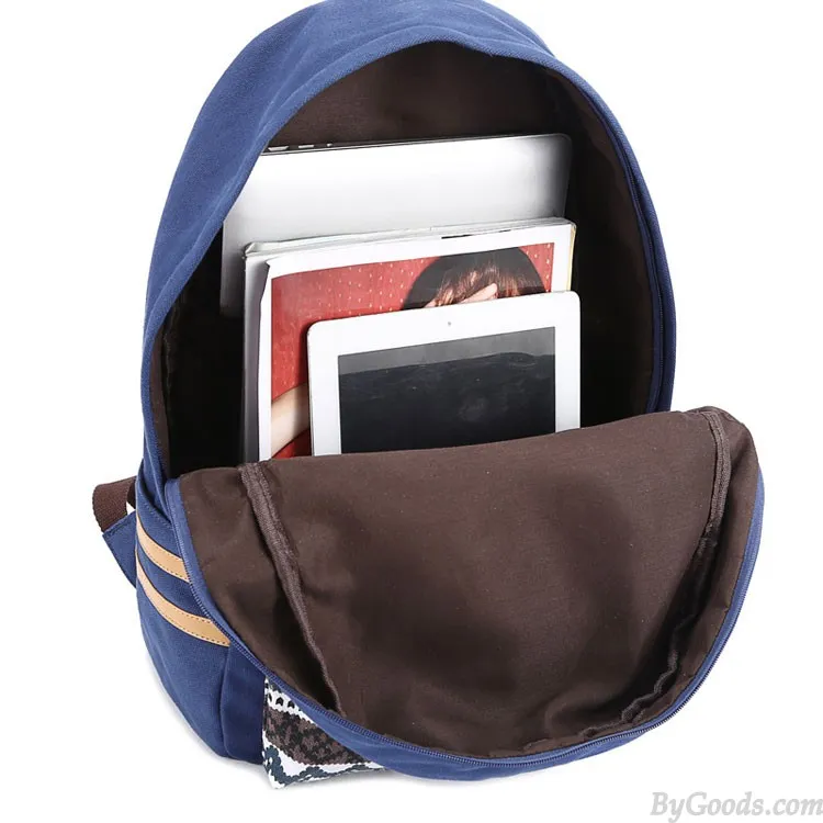 Folk Style Pure Irregular Printed Geometry Canvas Backpack