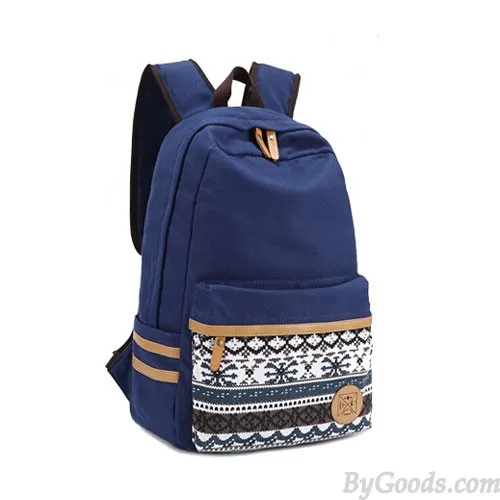 Folk Style Pure Irregular Printed Geometry Canvas Backpack