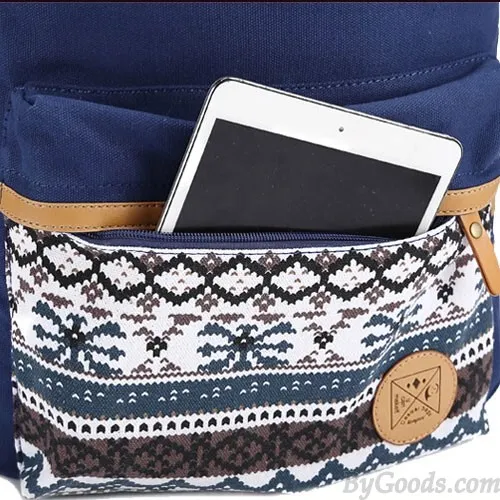 Folk Style Pure Irregular Printed Geometry Canvas Backpack