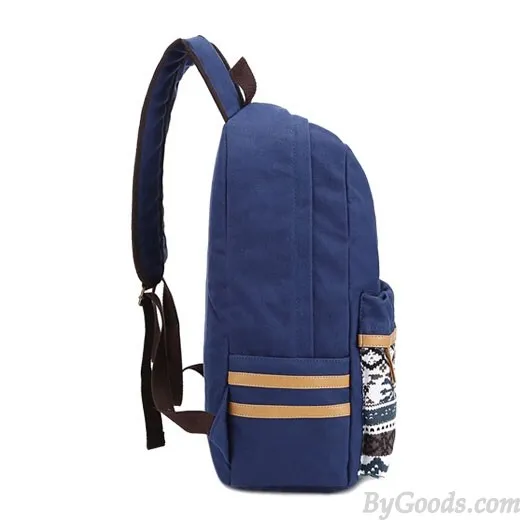 Folk Style Pure Irregular Printed Geometry Canvas Backpack