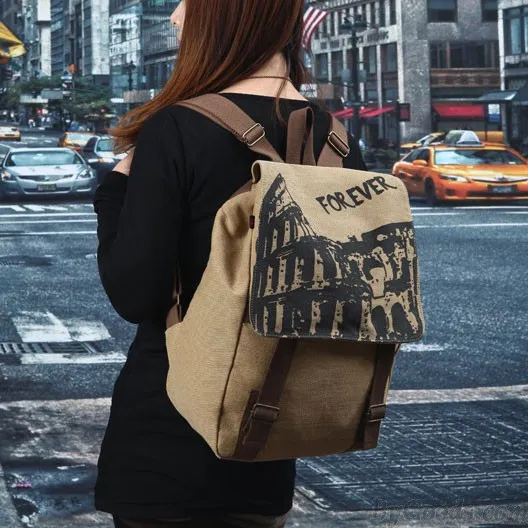 Forever British Style College Canvas Backpack