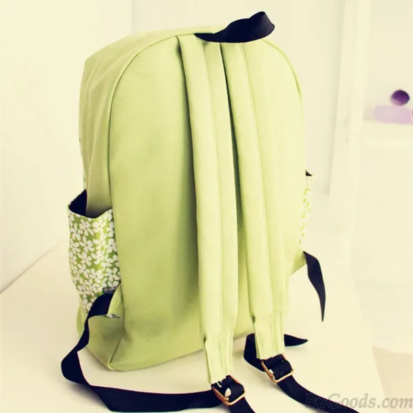 Fresh Floral Printed Canvas Backpack