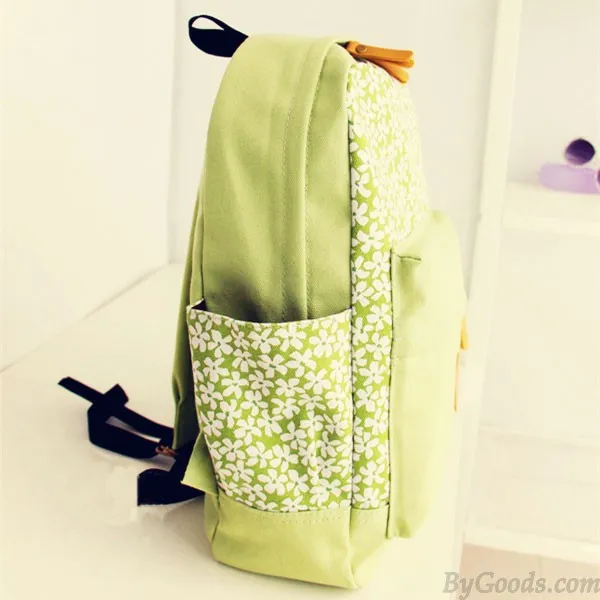 Fresh Floral Printed Canvas Backpack