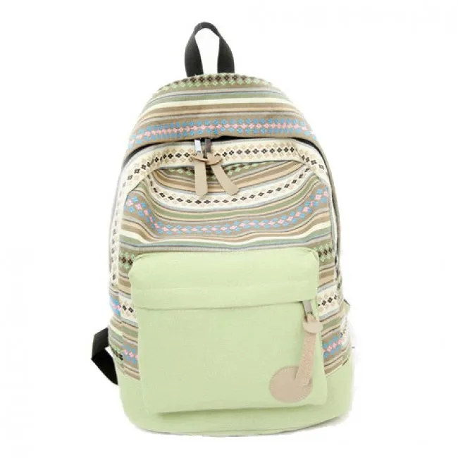 Fresh Folk Geometry Striped College Backpack