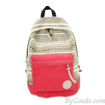 Fresh Folk Geometry Striped College Backpack