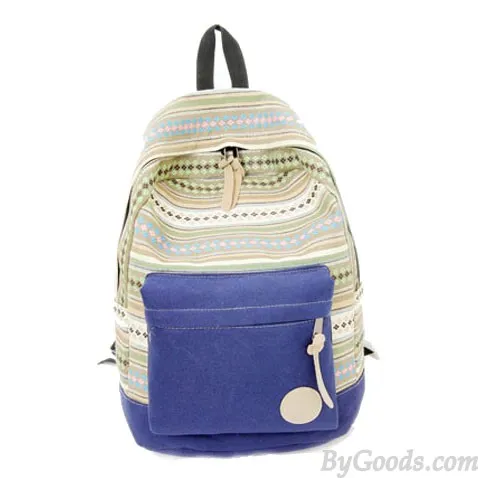 Fresh Folk Geometry Striped College Backpack