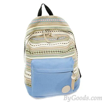 Fresh Folk Geometry Striped College Backpack