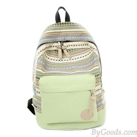 Fresh Folk Geometry Striped College Backpack