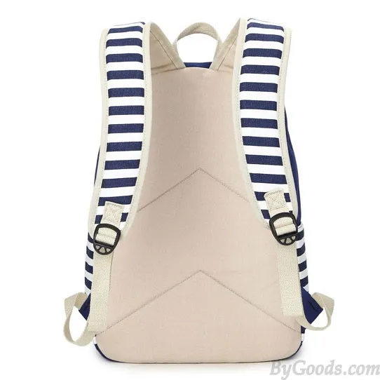 Fresh Splice Striped Trunk Travel Rucksack School Canvas Backpack