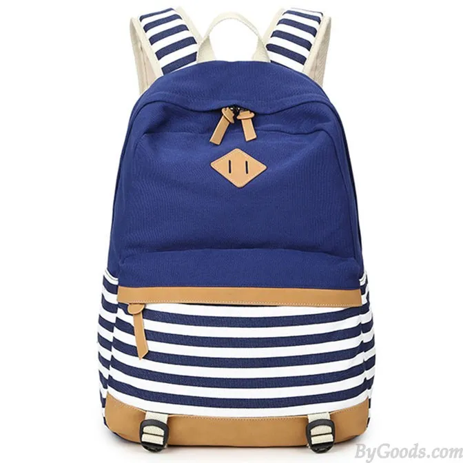 Fresh Splice Striped Trunk Travel Rucksack School Canvas Backpack