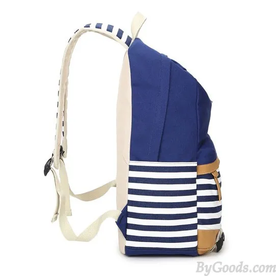 Fresh Splice Striped Trunk Travel Rucksack School Canvas Backpack