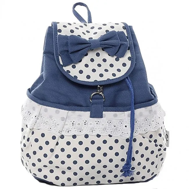 Fresh Sweet  Dot Lace Bow Backpack