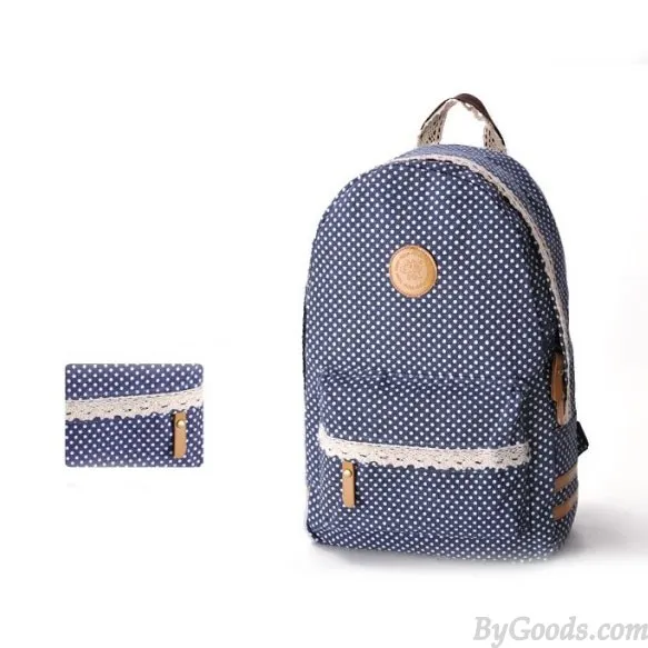 Fresh Sweet Lace Dot Print Backpack