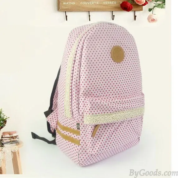 Fresh Sweet Lace Dot Print Backpack