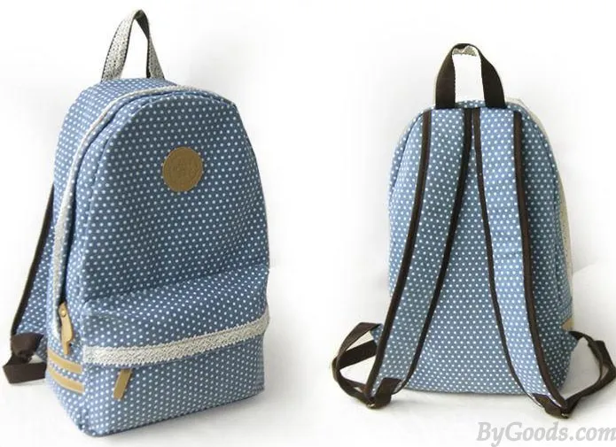 Fresh Sweet Lace Dot Print Backpack