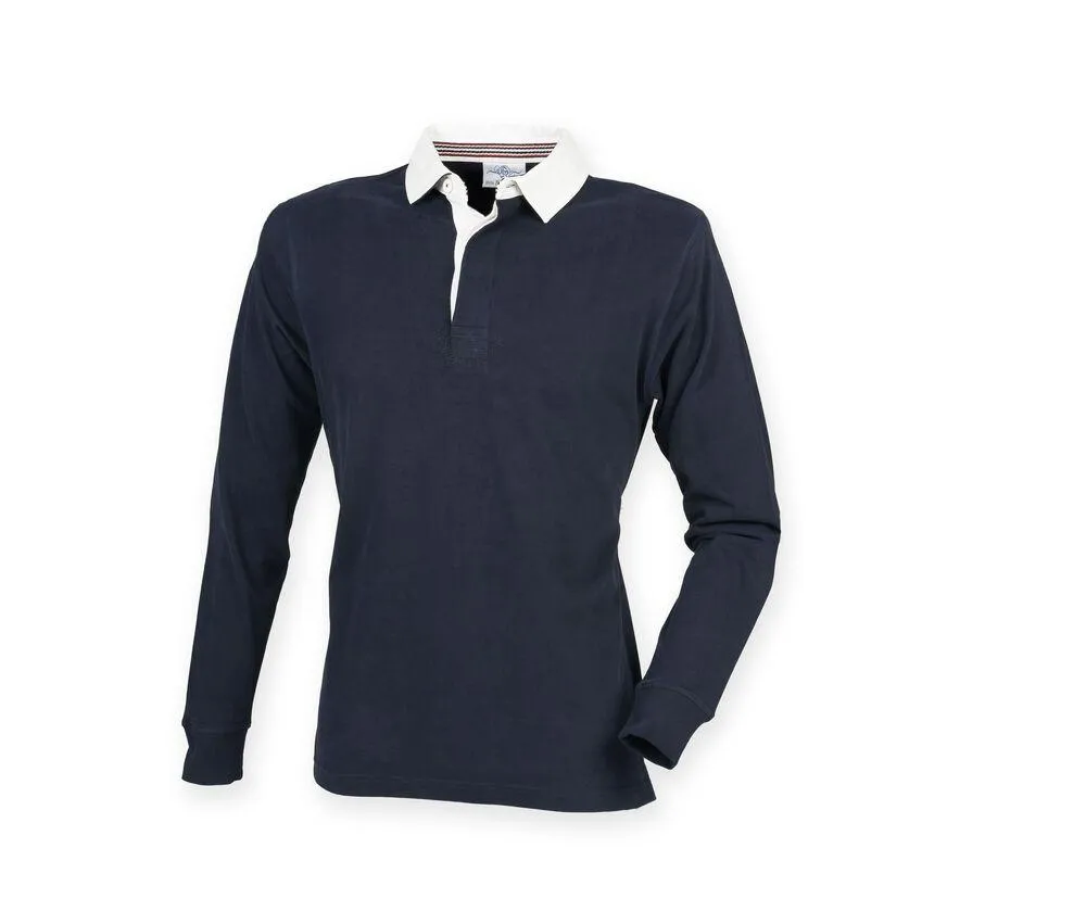 FRONT ROW FR104  CAMISETA SUPERFIT RUGBY PREMIUM PARA HOMBRE  AZUL MARINO