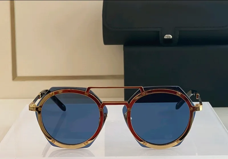 Gafas de sol hexágono de oro/azul para hombres gafas piloto hombres geométricos deportes sun tonos uv400 gafas verano