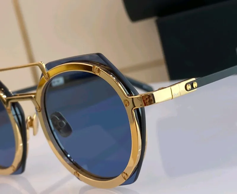 Gafas de sol hexágono de oro/azul para hombres gafas piloto hombres geométricos deportes sun tonos uv400 gafas verano