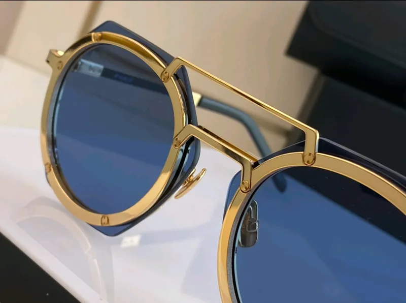Gafas de sol hexágono de oro/azul para hombres gafas piloto hombres geométricos deportes sun tonos uv400 gafas verano
