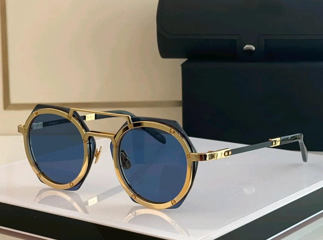 Gafas de sol hexágono de oro/azul para hombres gafas piloto hombres geométricos deportes sun tonos uv400 gafas verano
