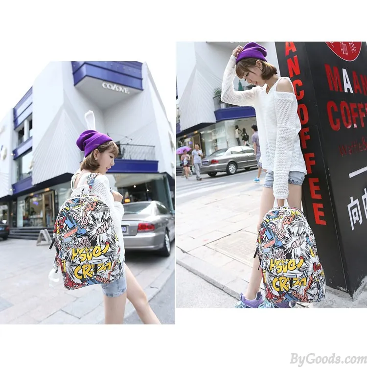 Harajuku Style Graffiti Cartoon Backpack