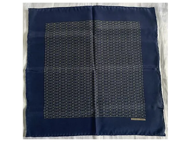 Hermès Pañuelos de hombre Dorado Azul marino 