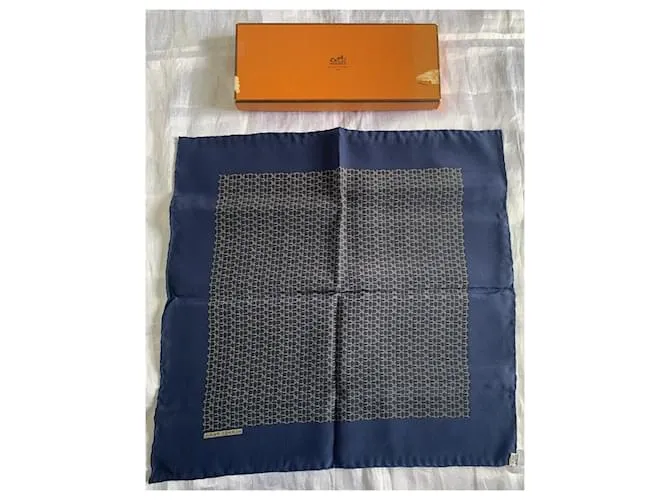 Hermès Pañuelos de hombre Dorado Azul marino 