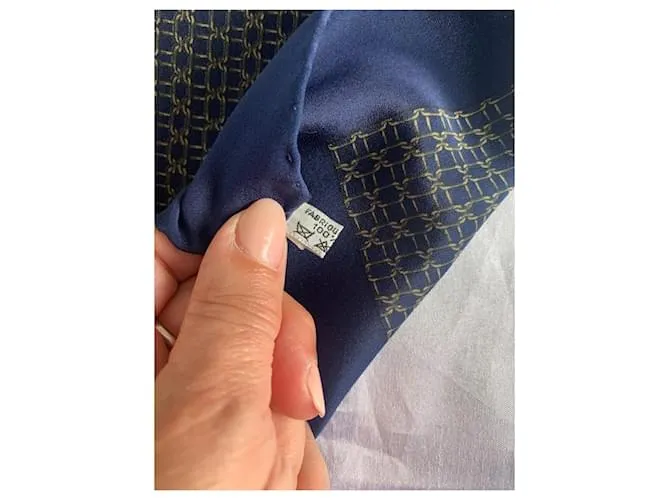Hermès Pañuelos de hombre Dorado Azul marino 