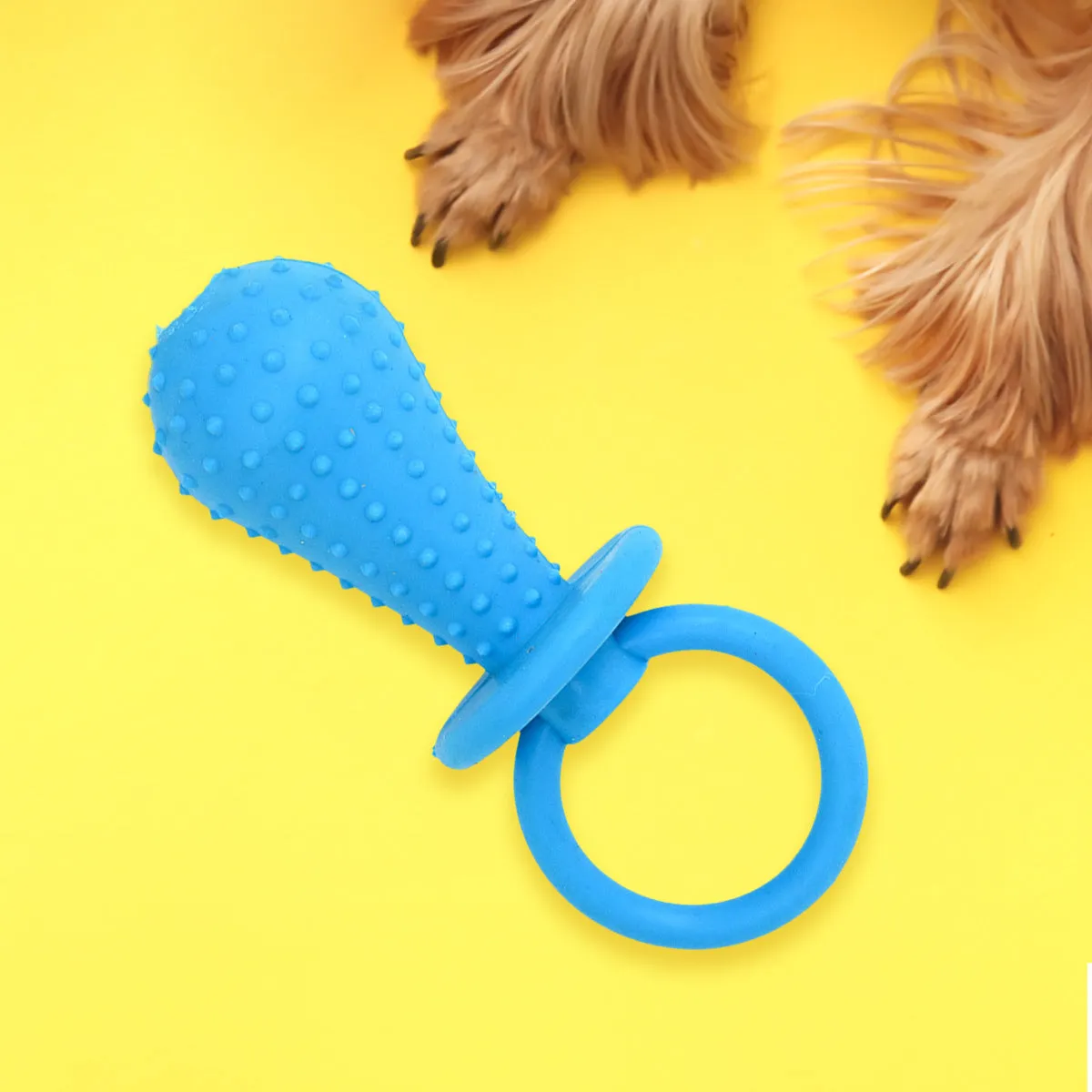 Juguete Masticable en Forma de Chupón color Azul para Mascota