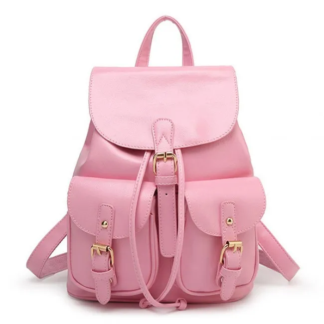 Leisure Pink  Beam Port Dual Gril's Rucksack Front Pockets College Backpack