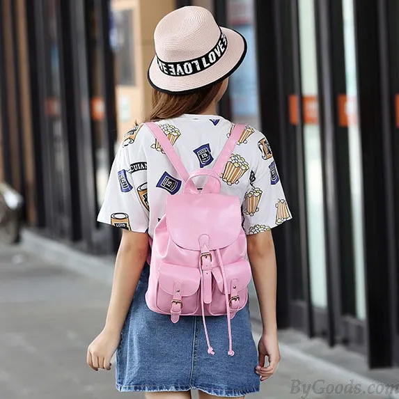 Leisure Pink  Beam Port Dual Gril's Rucksack Front Pockets College Backpack