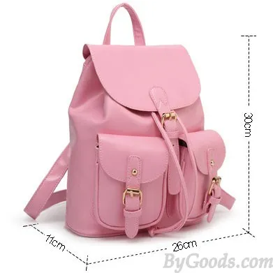 Leisure Pink  Beam Port Dual Gril's Rucksack Front Pockets College Backpack