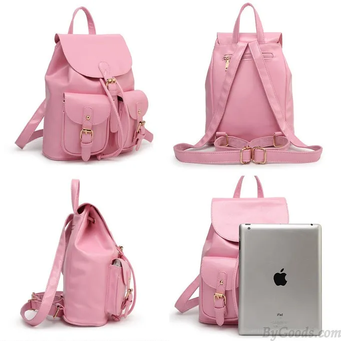 Leisure Pink  Beam Port Dual Gril's Rucksack Front Pockets College Backpack
