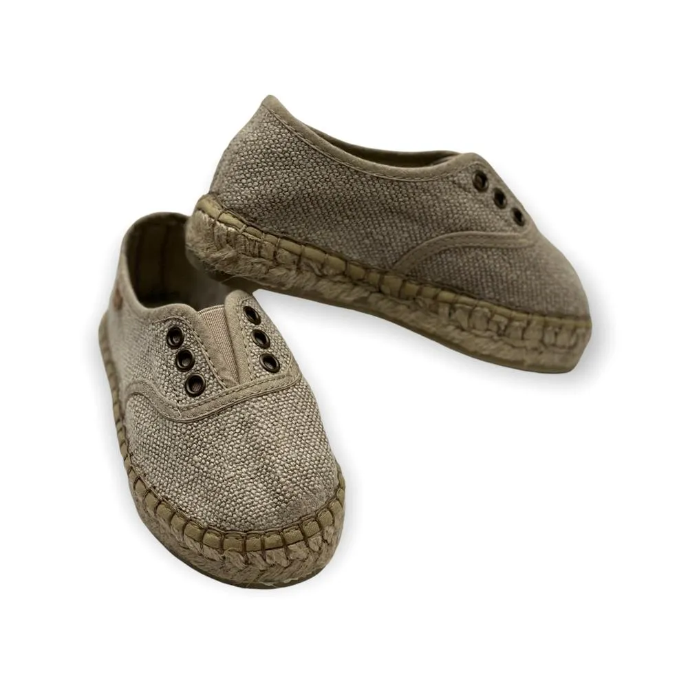 Linen espadrille boy's blucher in two colours.