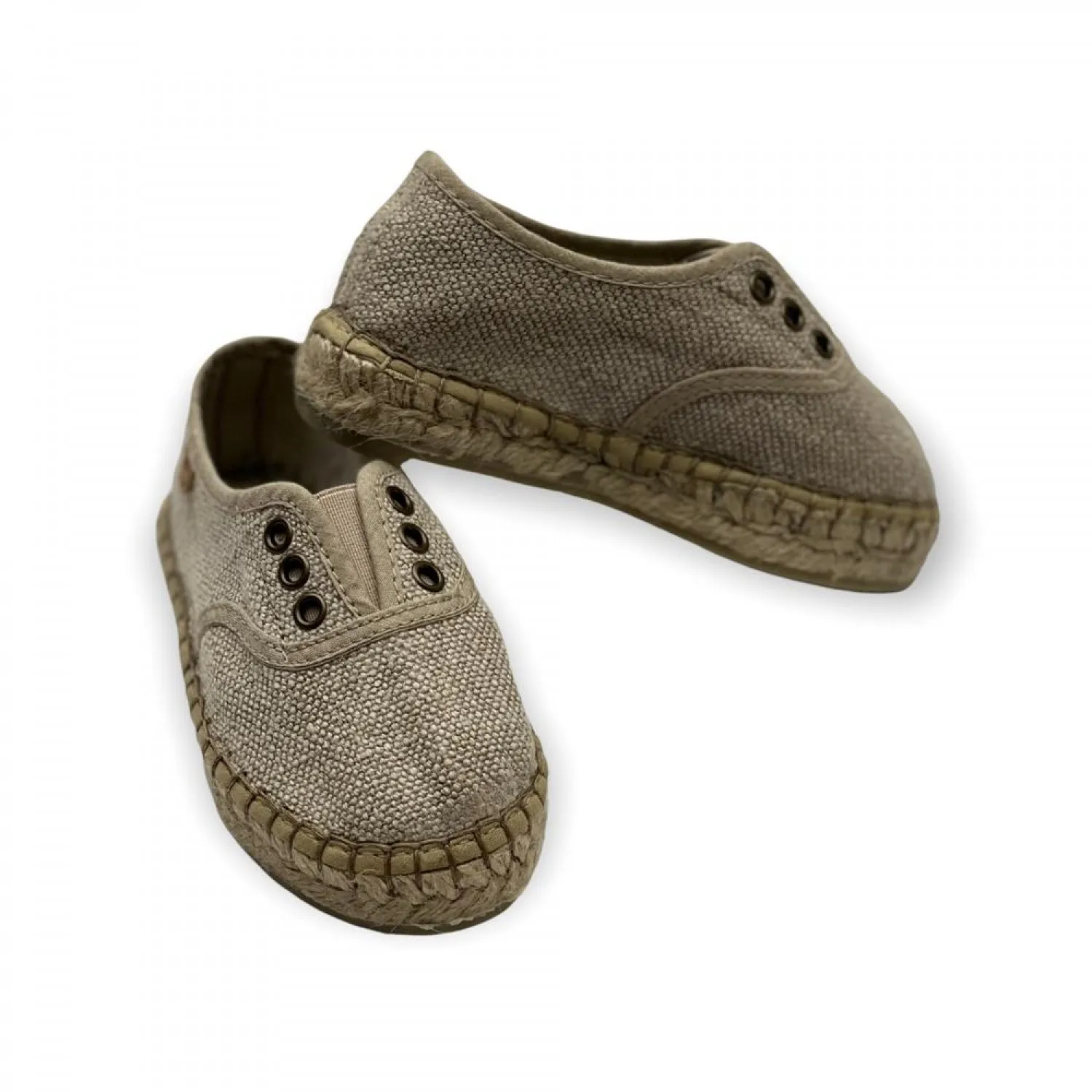 Linen espadrille boy's blucher in two colours.