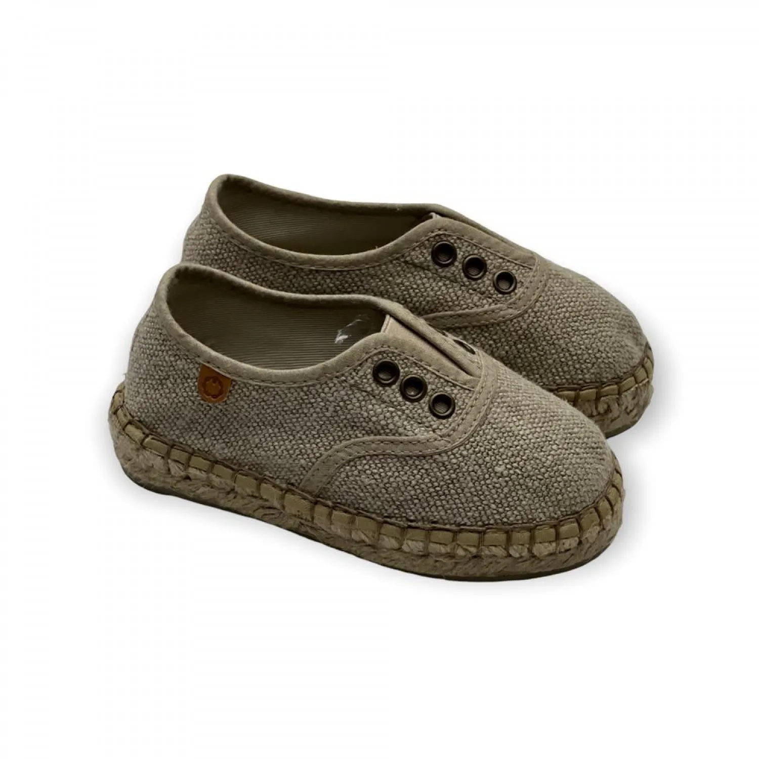 Linen espadrille boy's blucher in two colours.