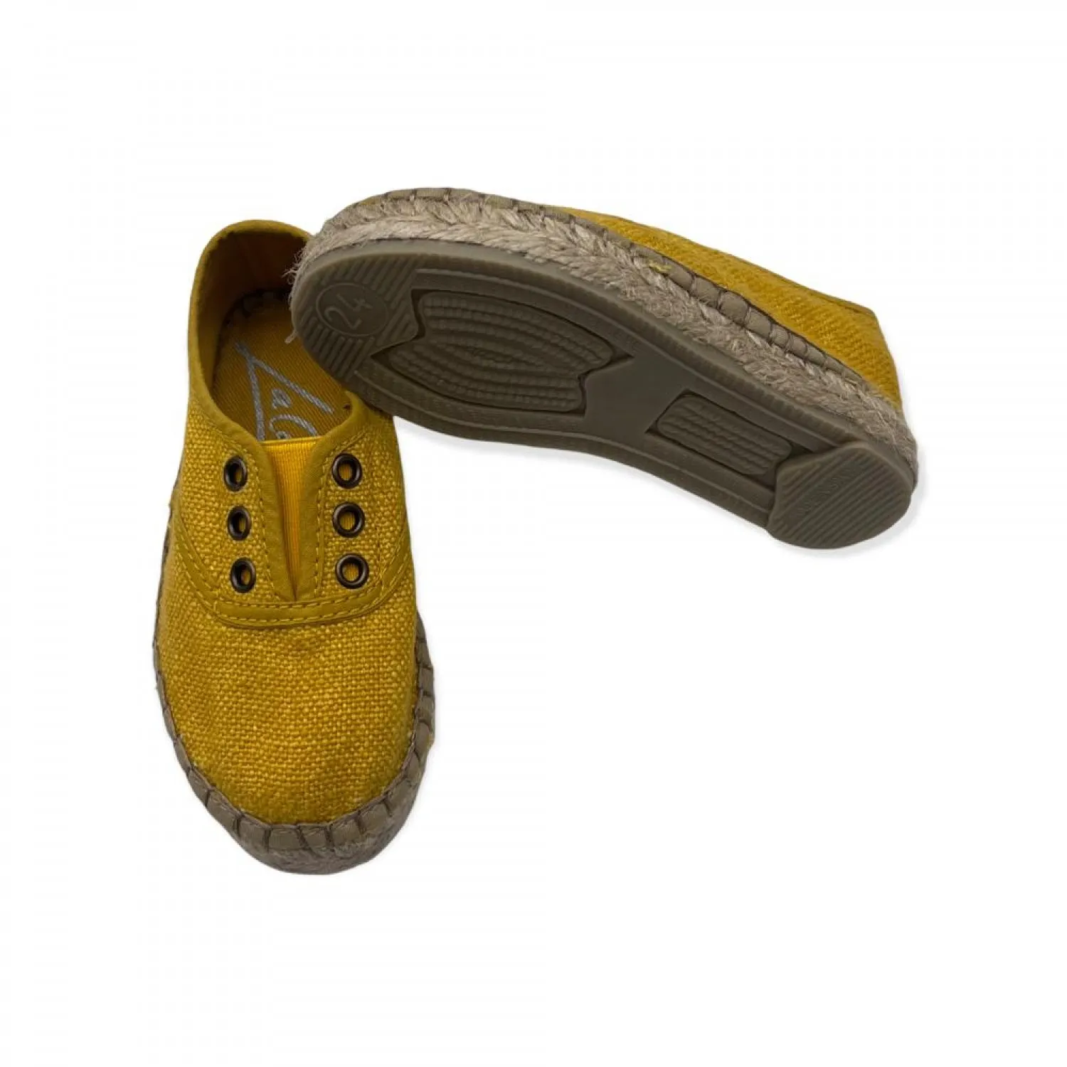 Linen espadrille boy's blucher in two colours.