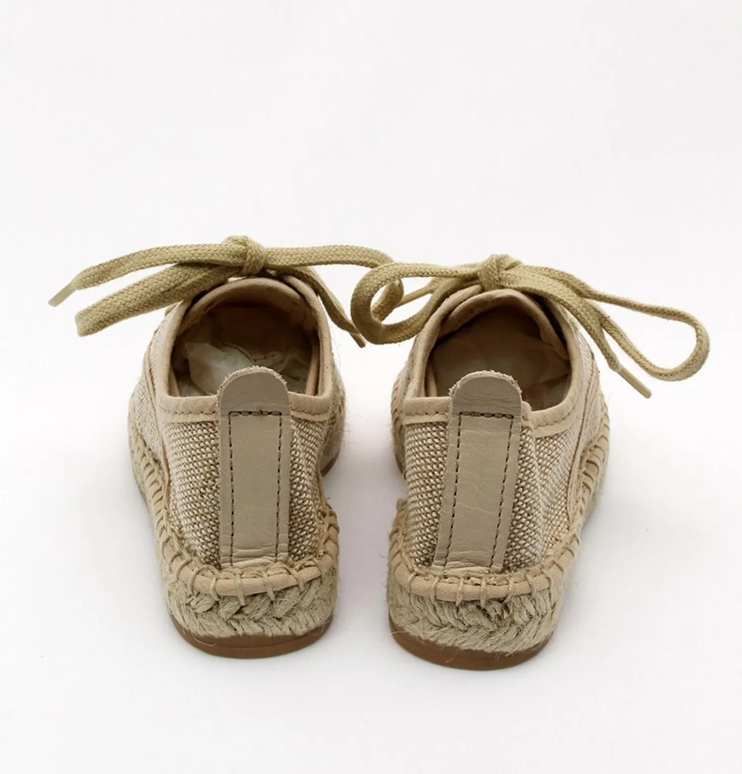 LINEN LINEN LACEUP ESPADRILLE FOR CHILDREN.
