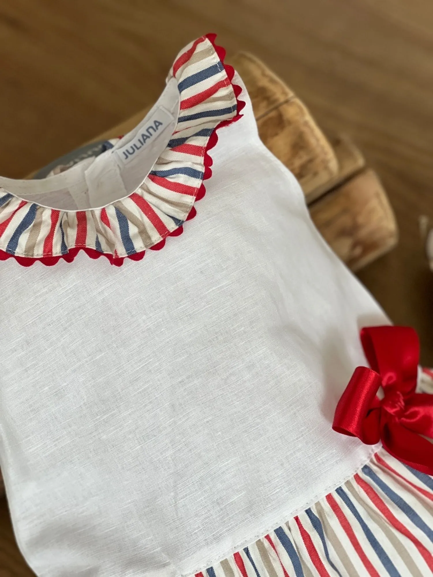 LOWWAISTED LINEN SAILOR DRESS