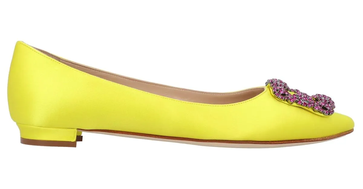 Manolo Blahnik Hangisi Plano Amarillo 
