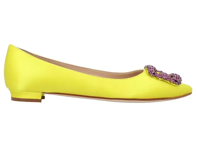 Manolo Blahnik Hangisi Plano Amarillo 