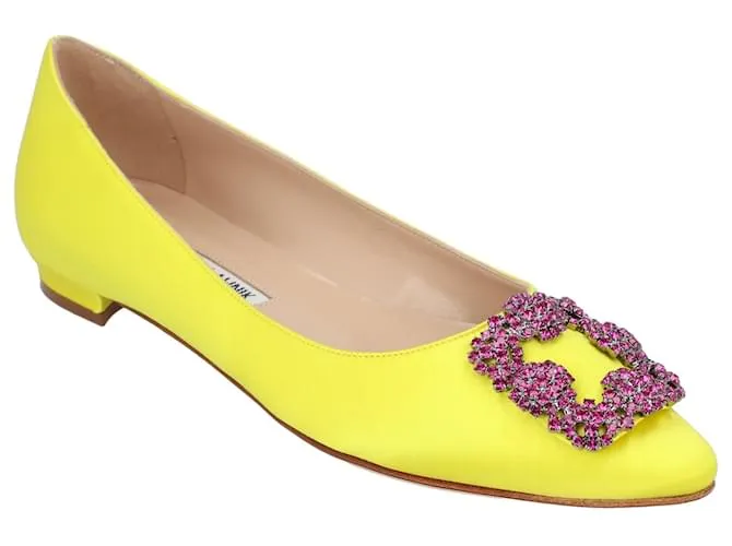 Manolo Blahnik Hangisi Plano Amarillo 