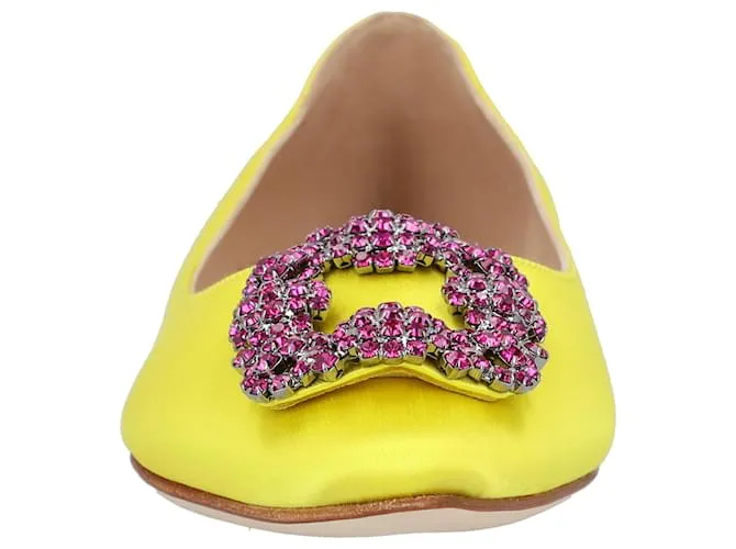 Manolo Blahnik Hangisi Plano Amarillo 