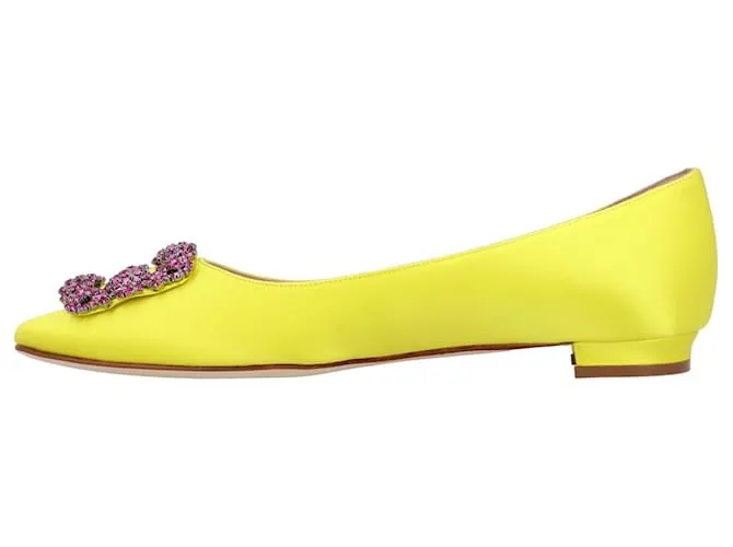Manolo Blahnik Hangisi Plano Amarillo 