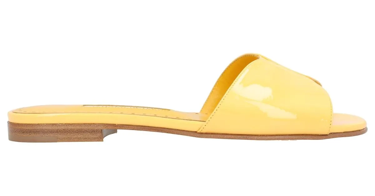 Manolo Blahnik Houramu Plano Amarillo 